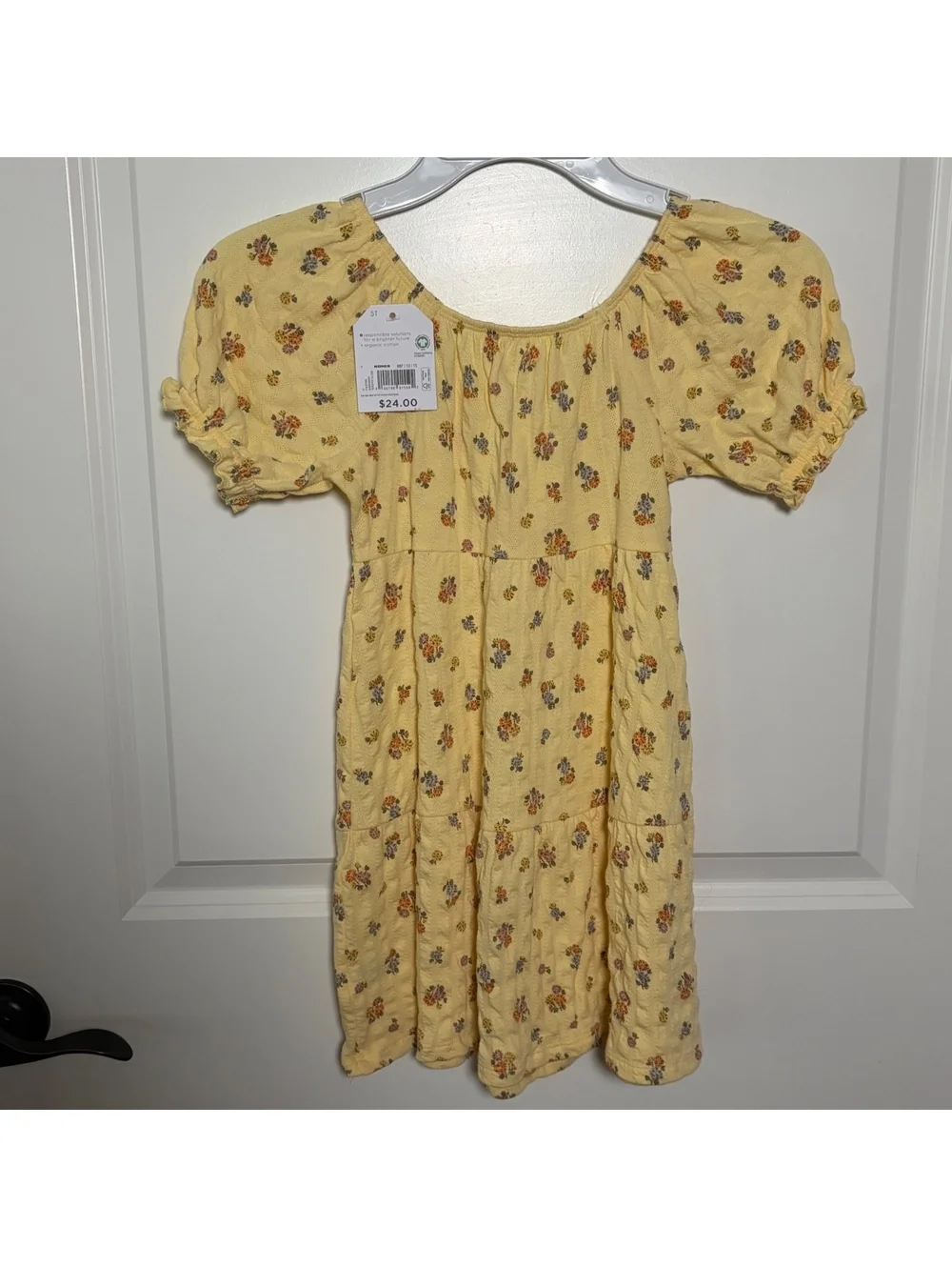 Lilie Co. Yellow Floral Puff Sleeve Dress for Girls Size 5T